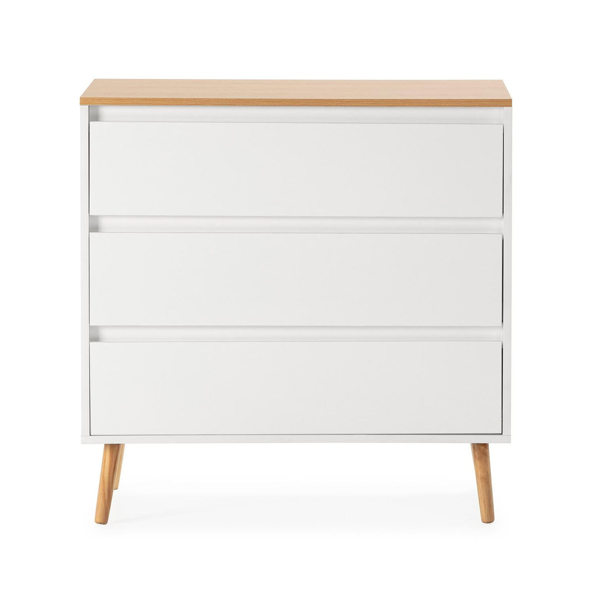VS VENTA-STOCK Commode Desi 3 tiroirs couleur Blanc