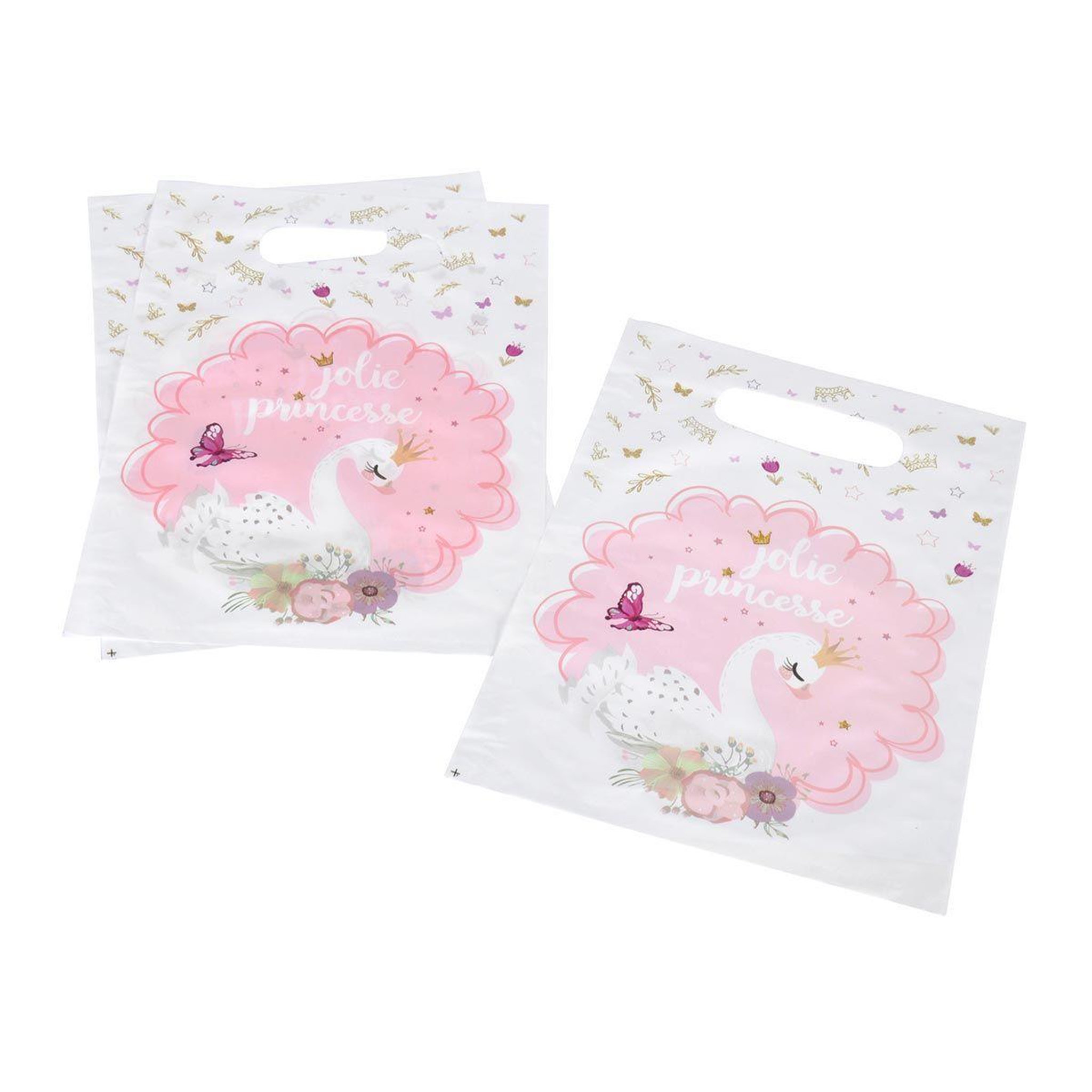 RIRE & CONFETTI Lot de 6 Sacs à Bonbons  Cygne  23cm Blanc