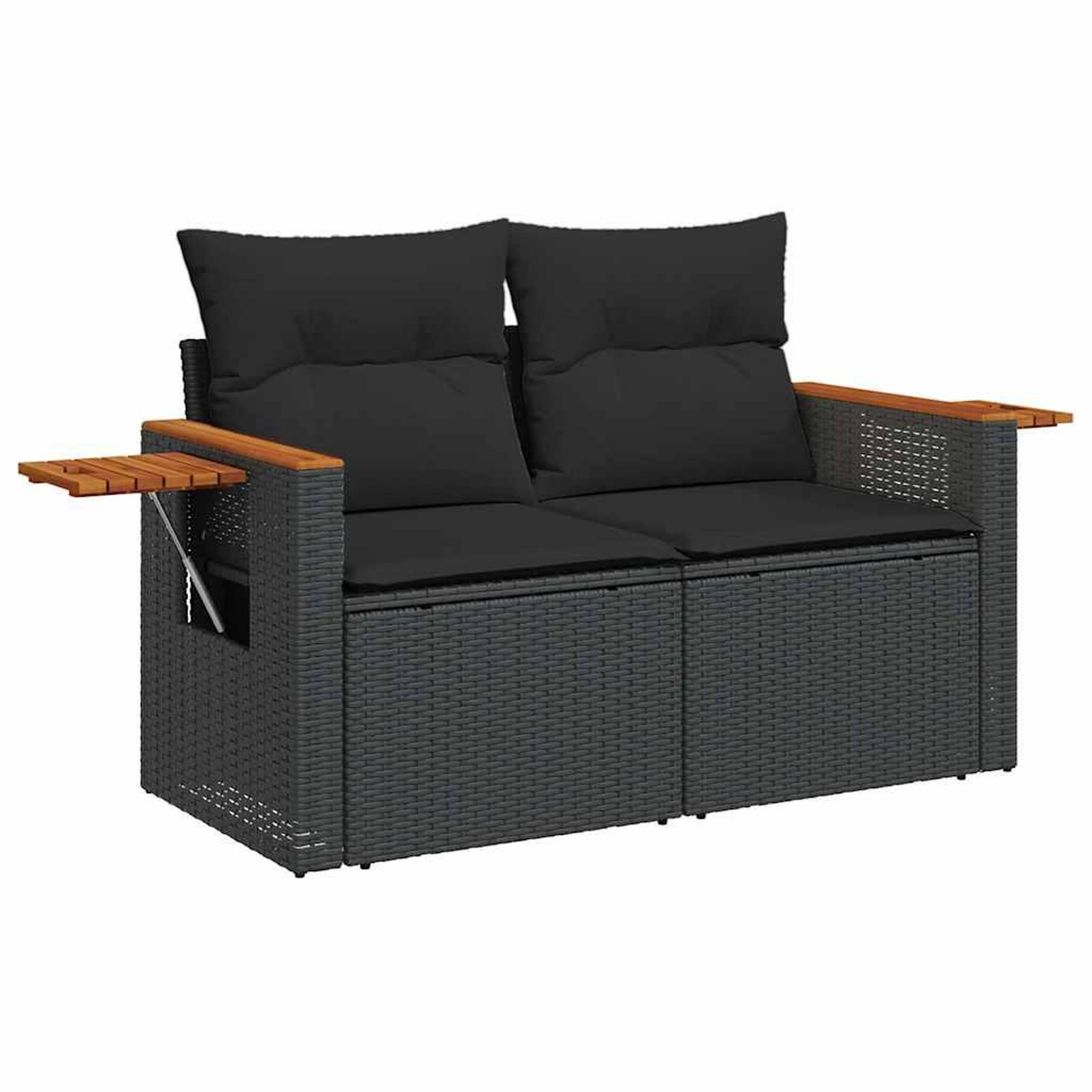 Voir la diapositive 5 : VIDAXL Salon de jardin 6 pcs avec coussins noir resine tressee
