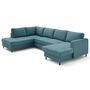 Voir la diapositive 4 : LISA DESIGN Jake - canapé panoramique d'angle gauche 7 places convertible avec coffre en tissu velours relief