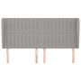 Voir la diapositive 3 : VIDAXL Tete de lit avec oreilles Gris clair 203x23x118/128 cm Tissu