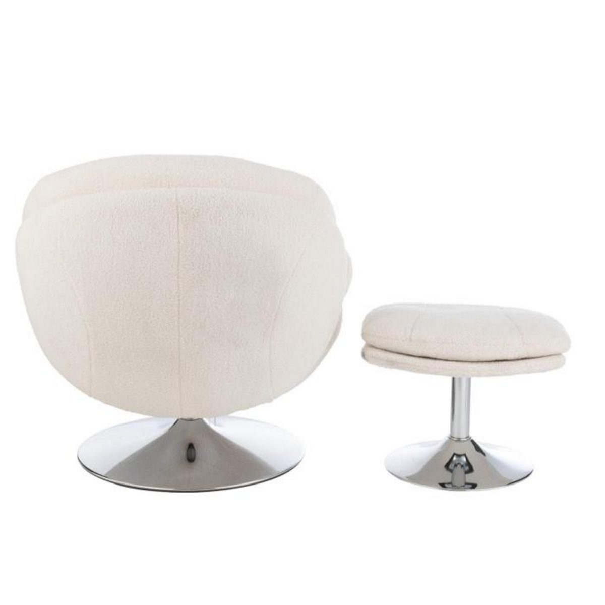 Paris Prix Fauteuil Relax & Repose-Pieds  Frosted  88cm Crème