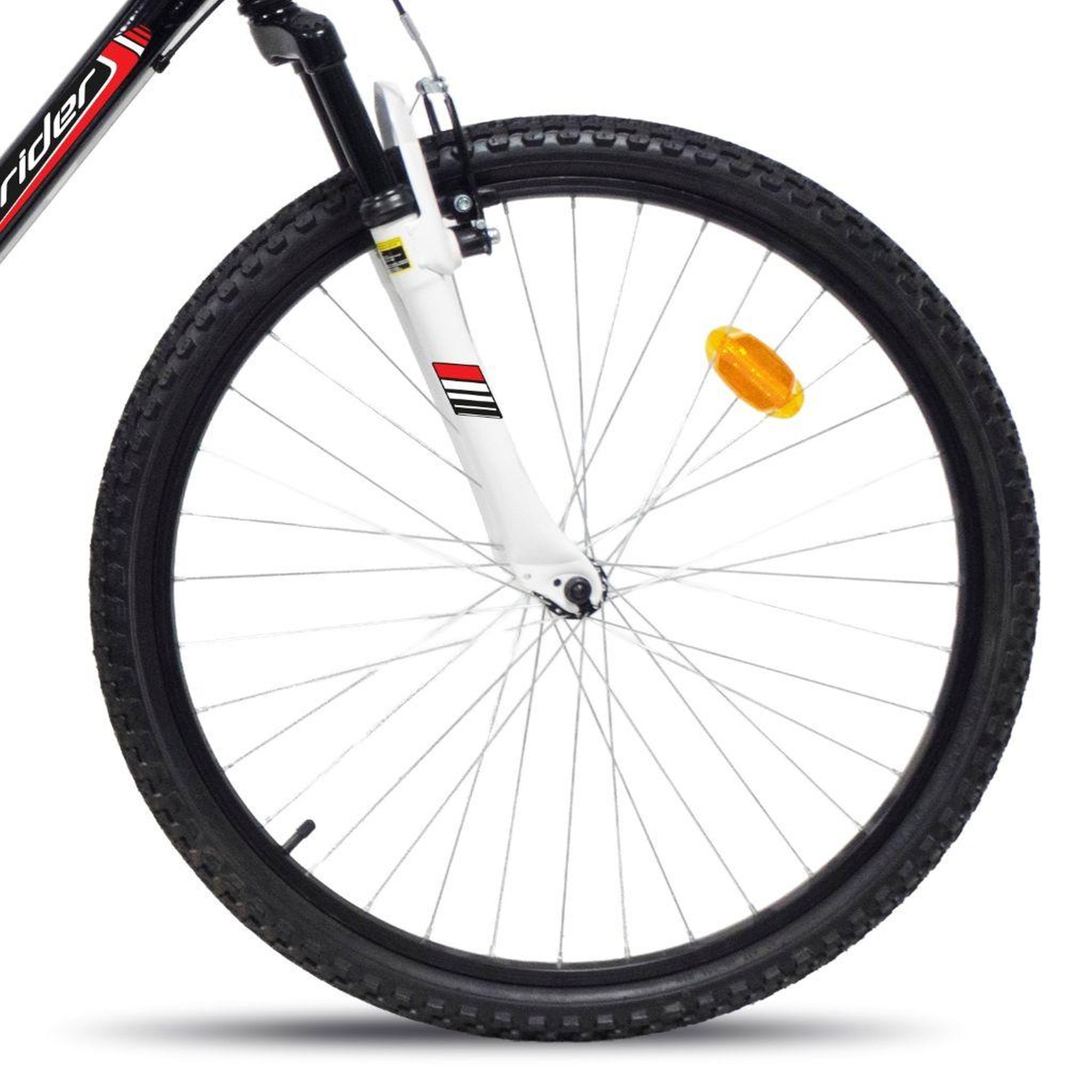 Voir la diapositive 5 : FREERIDER VTT 26'' - Vélo Tout Suspendu - 18 Vitesses - Poignées tournantes - Freins V-Brake en acier - Jantes Aluminium.