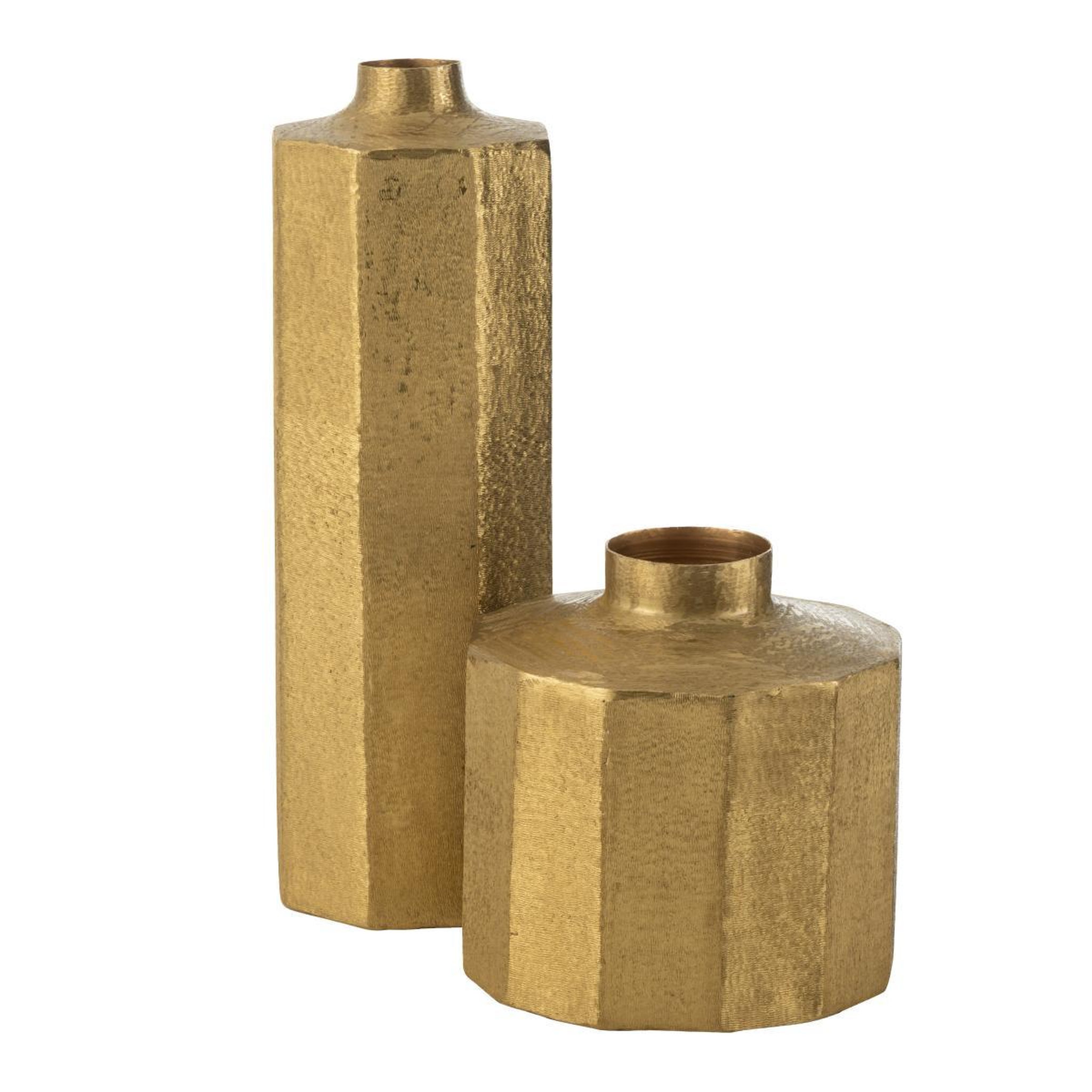 Voir la diapositive 2 : J-LINE Vase haut déco  octogone  55cm or