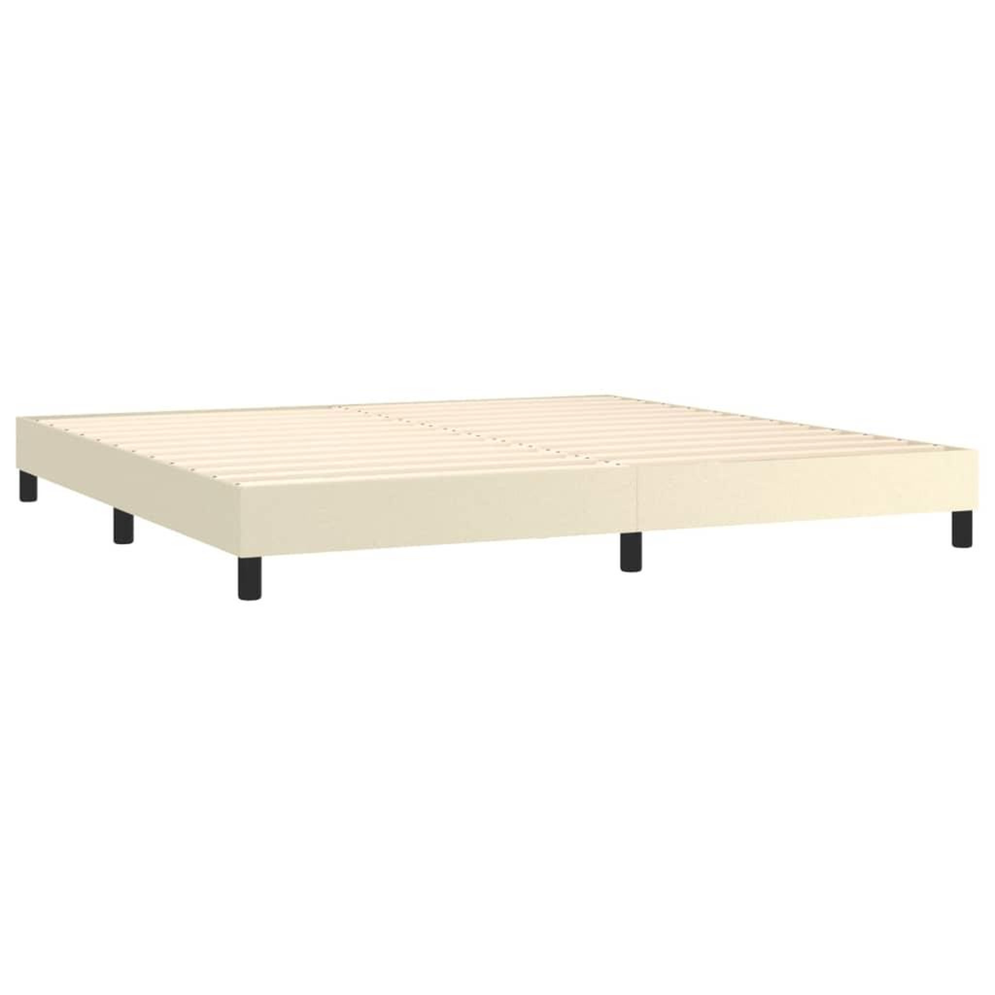 Voir la diapositive 4 : VIDAXL Sommier a lattes de lit avec matelas Creme 200x200cm Similicuir