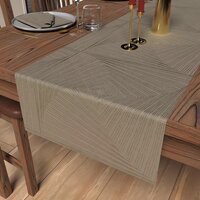 Chemin de table festif en pur coton 40x180 cm celeste or, par