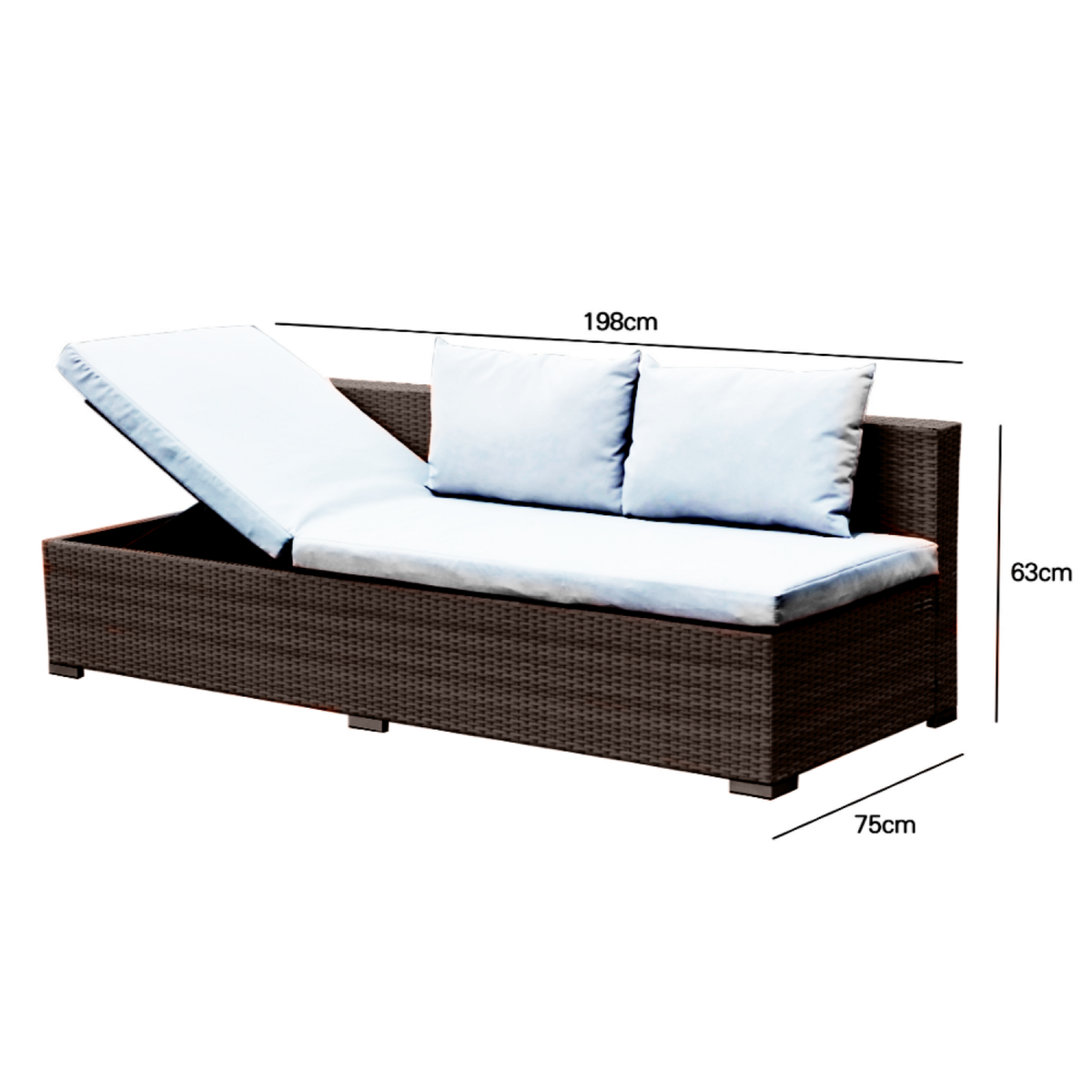 CONCEPT USINE Salon de jardin encastrable 10 places en résine tressée marron SAMOA