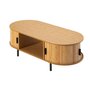 Voir la diapositive 5 : BEST MOBILIER Kofu - table basse - bambou - 2 portes et 1 niche - 120 cm