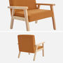 Voir la diapositive 6 : SWEEEK Fauteuil enfant en bois et velours côtelé moutarde. ISAK L 47 x P 43.5 x H 50cm
