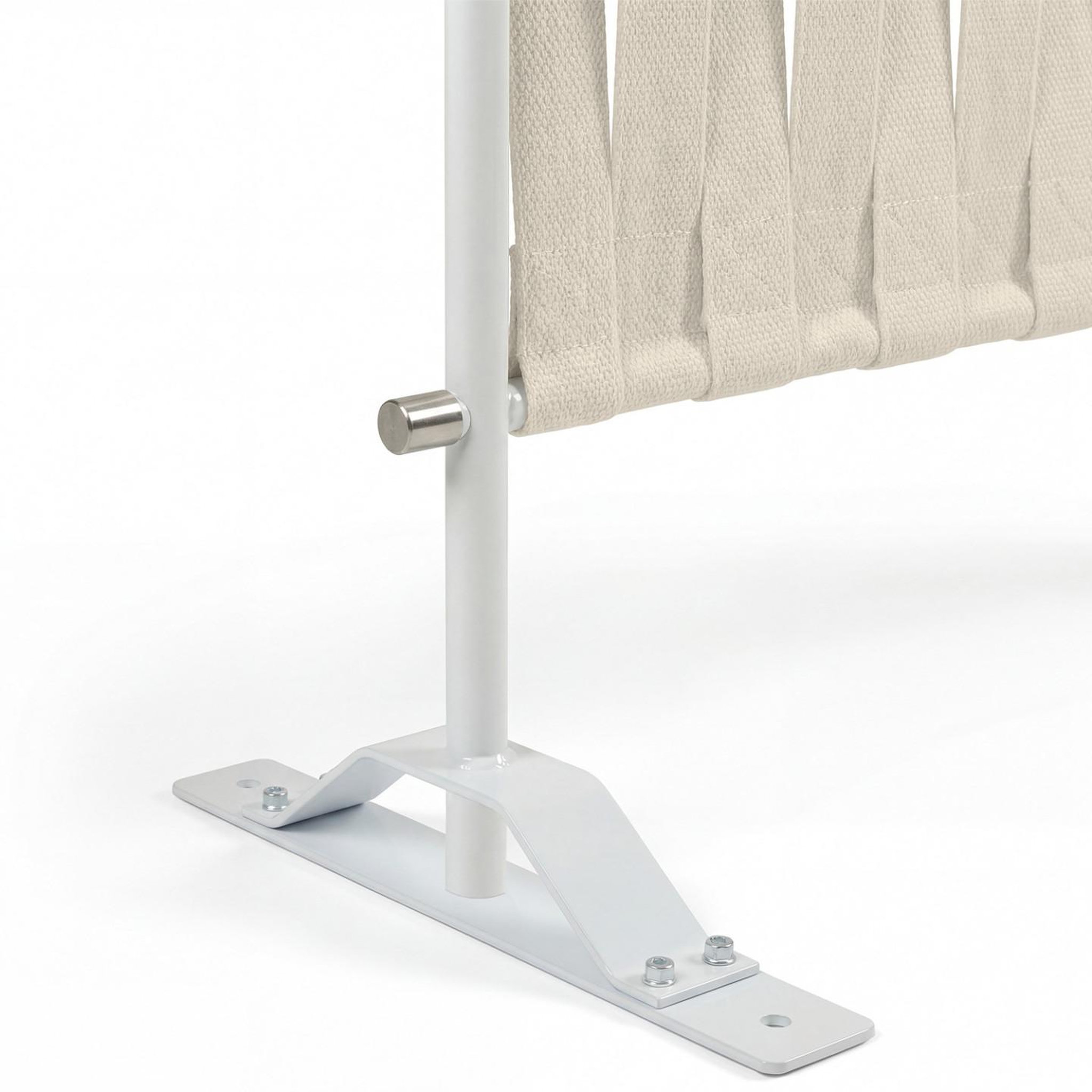 Voir la diapositive 6 : ID MARKET Paravent extérieur claustra décoratif 80 x 150 cm sangles beige et métal blanc