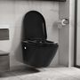 Voir la diapositive 2 : VIDAXL Toilette suspendue au mur avec reservoir cache Ceramique Noir
