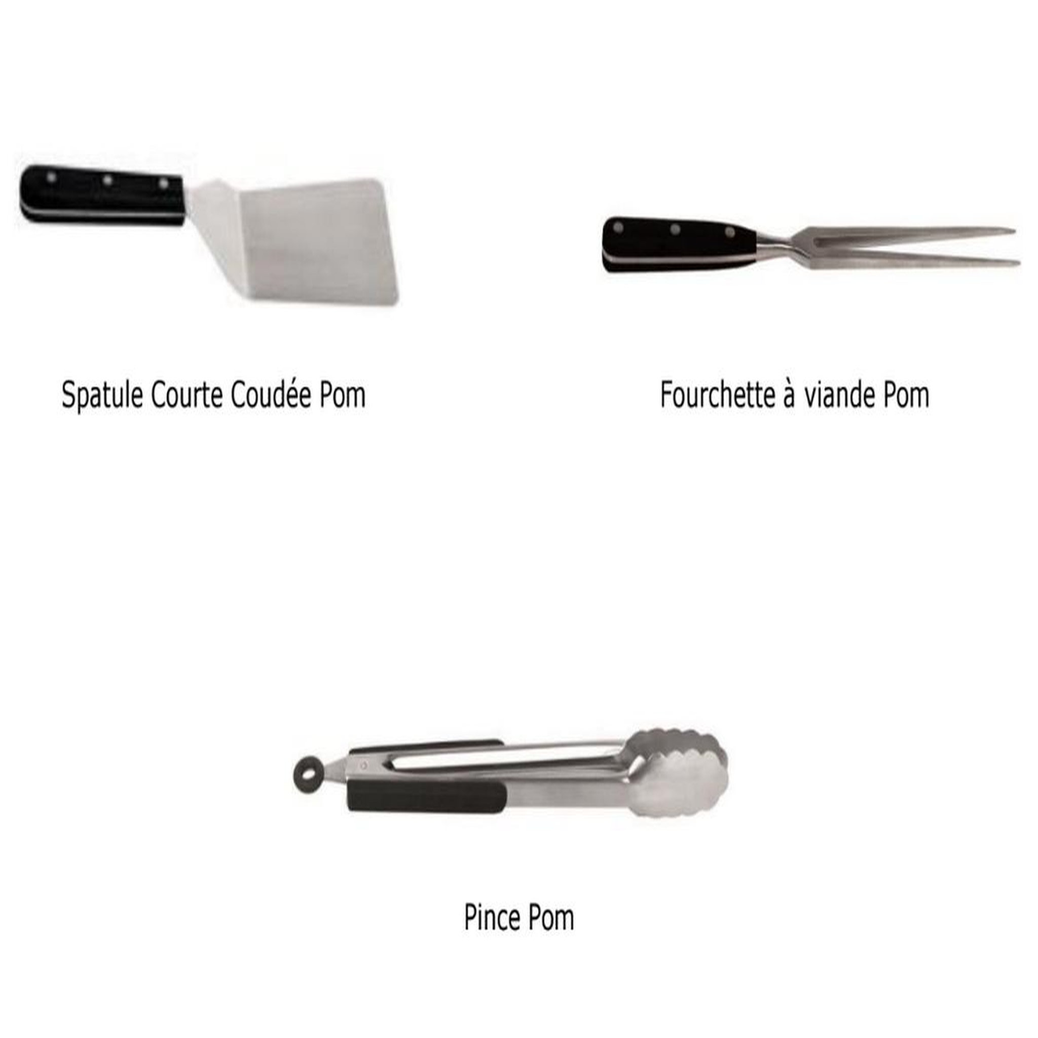 Voir la diapositive 2 : FORGE ADOUR Malette de 3 ustensiles pour plancha et barbecue - malette 3 ustensiles pom