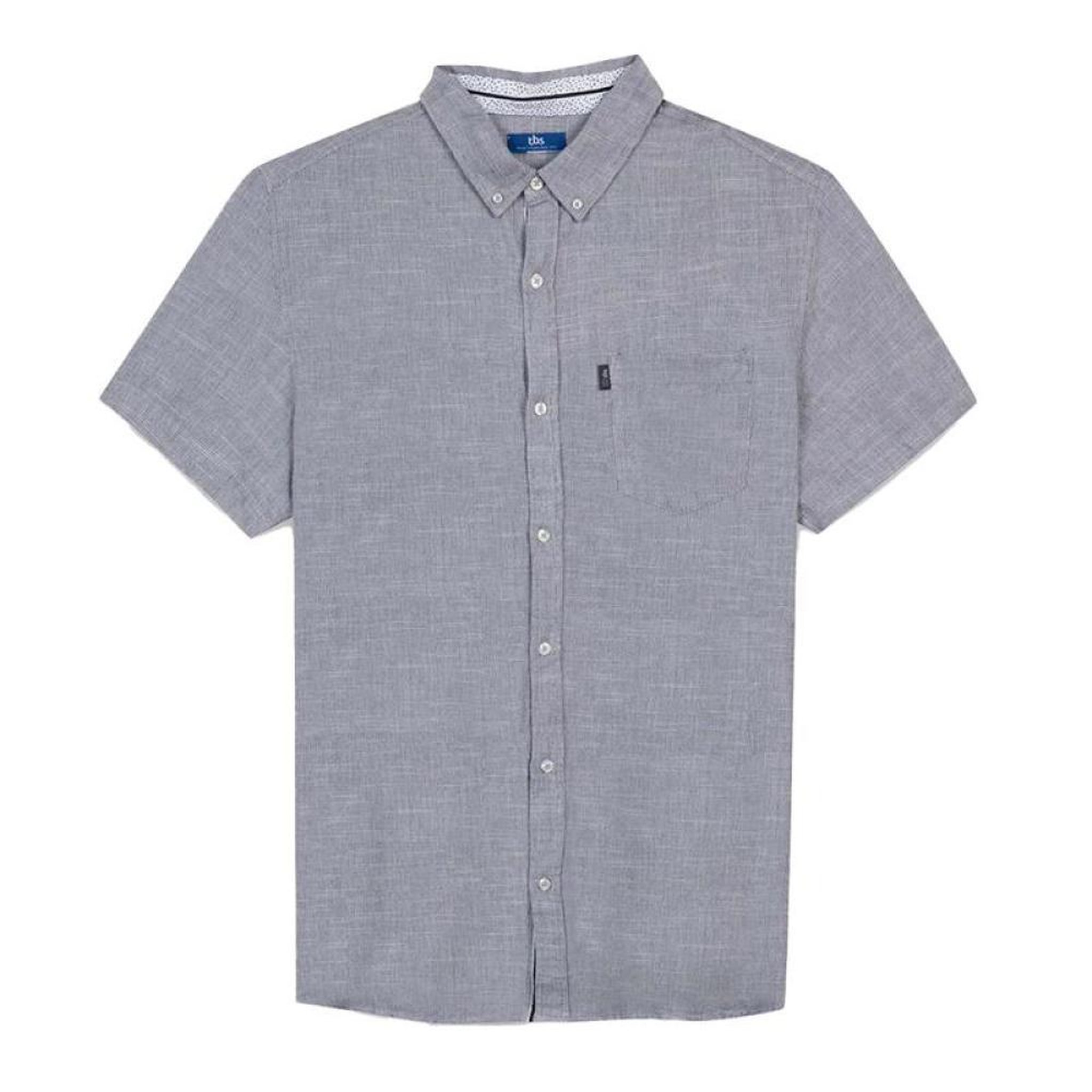 TBS Chemise Bleu chiné Homme TBS CALEL. Coloris disponibles : Bleu