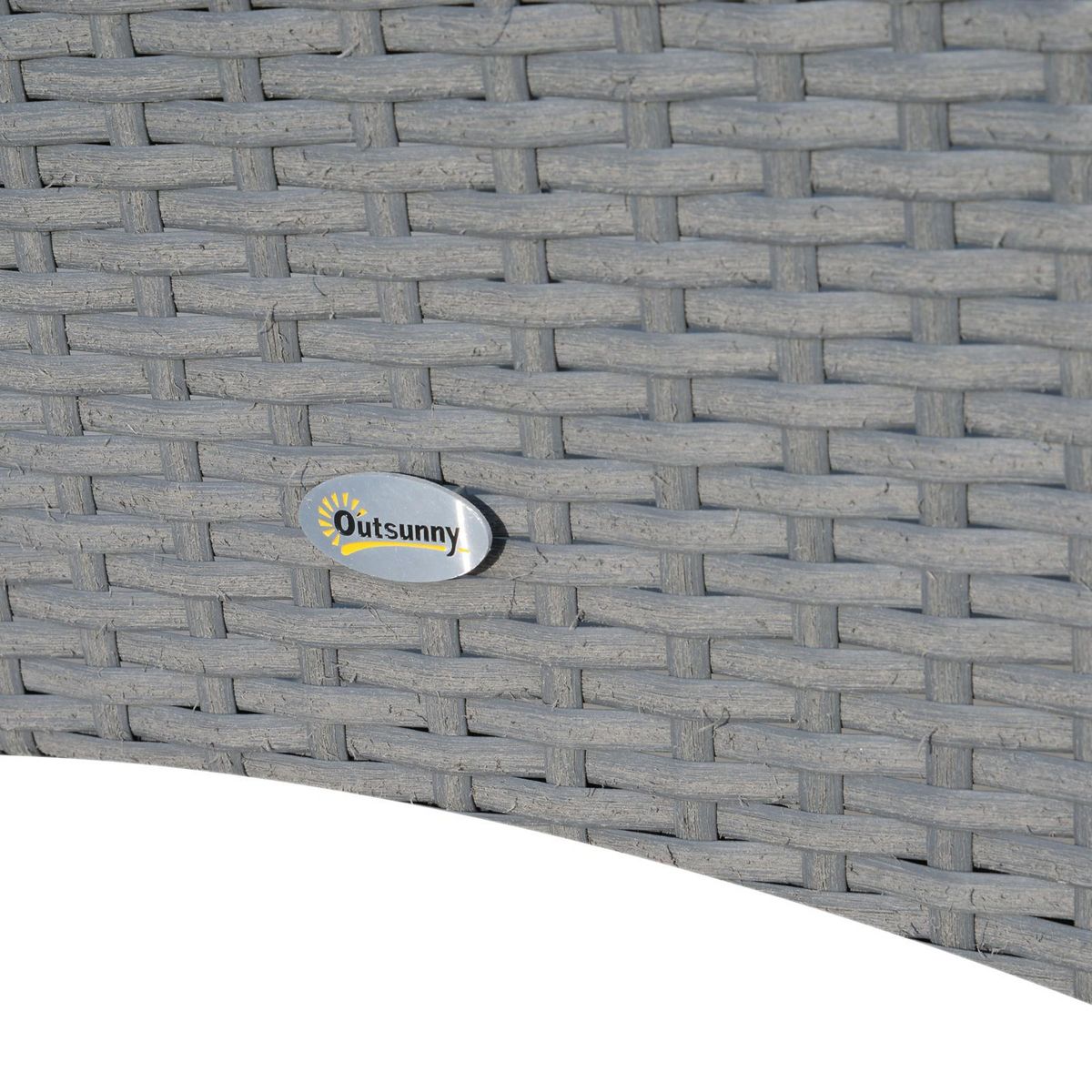 OUTSUNNY Outsunny Ensemble salon de jardin 2 places : 2 fauteuils et table basse plateau verre trempé résine tressée imitation rotin avec coussins gris