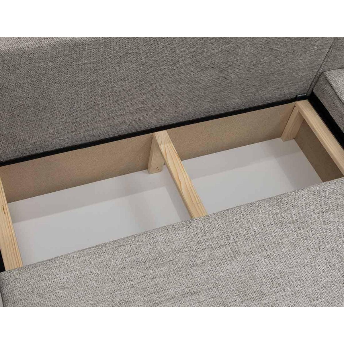 BEST MOBILIER Cezanne - canapé d'angle réversible 5 places convertible avec coffre en tissu texturé