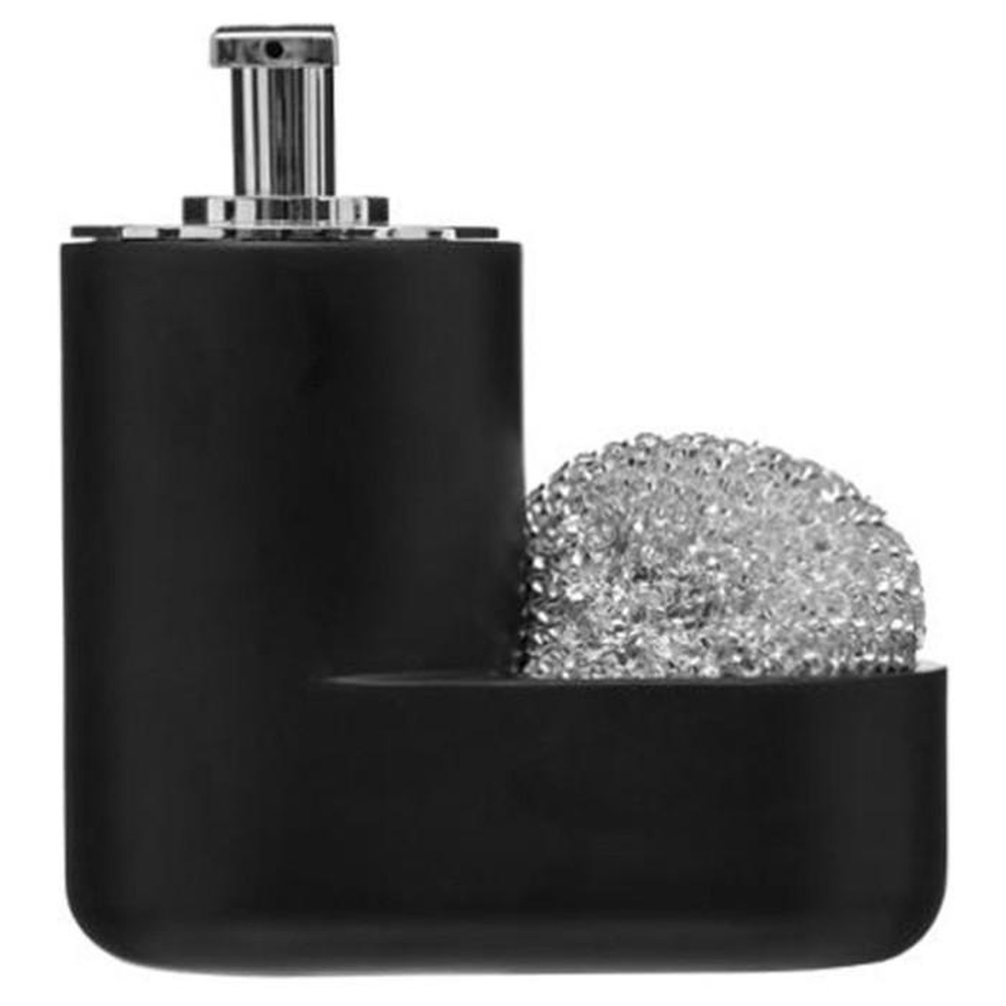 Voir la diapositive 3 : FIVE Distributeur de savon & porte éponge  washing  15cm noir
