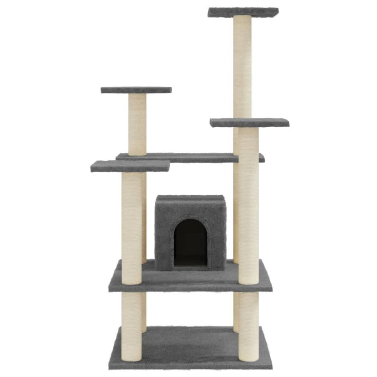 VIDAXL Arbre a chat avec griffoirs en sisal Gris fonce 110 cm