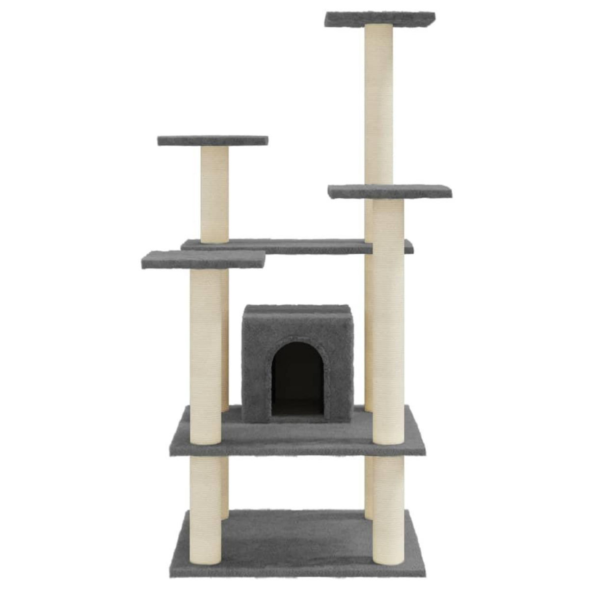 VIDAXL Arbre a chat avec griffoirs en sisal Gris fonce 110 cm