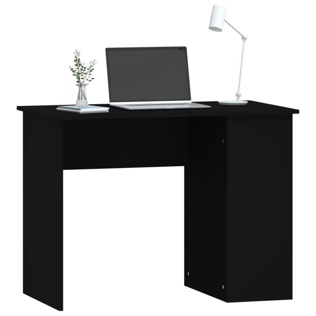 VIDAXL Bureau Noir 100x55x75 cm Bois d'ingenierie
