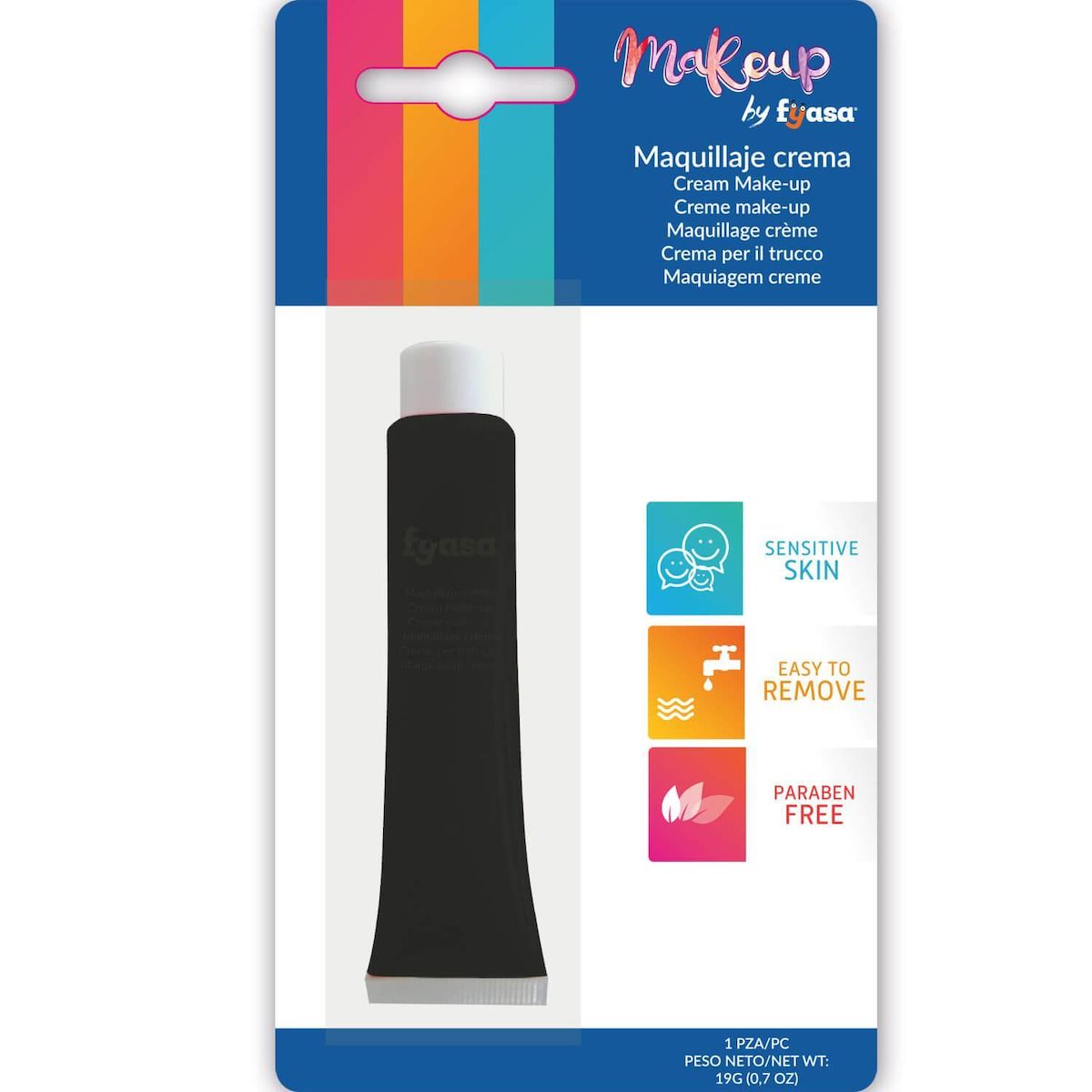 EURO CARNAVALES Tube de Maquillage crème à l'Eau - Noir