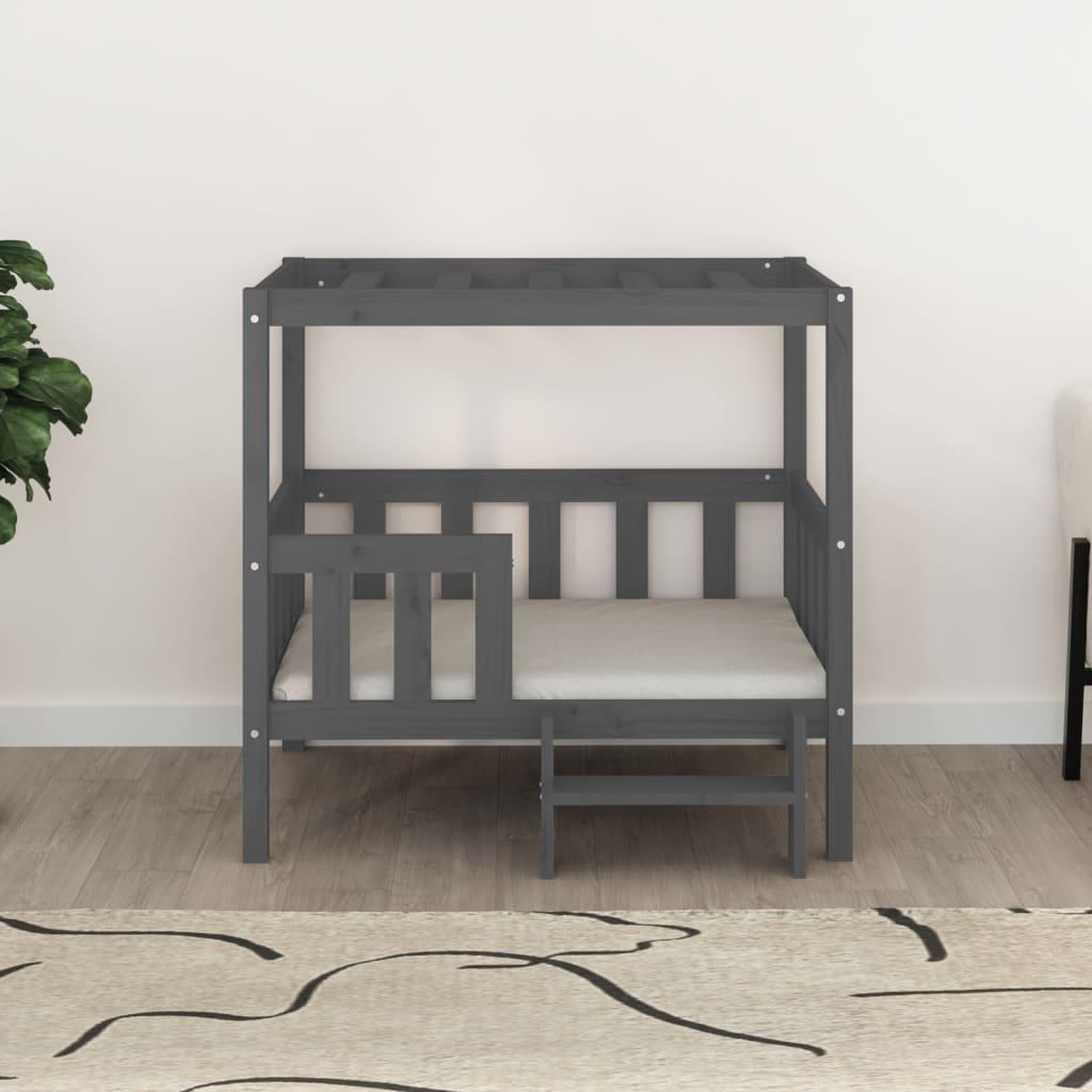 Voir la diapositive 3 : VIDAXL Lit pour chien Gris 95,5x73,5x90 cm Bois de pin solide