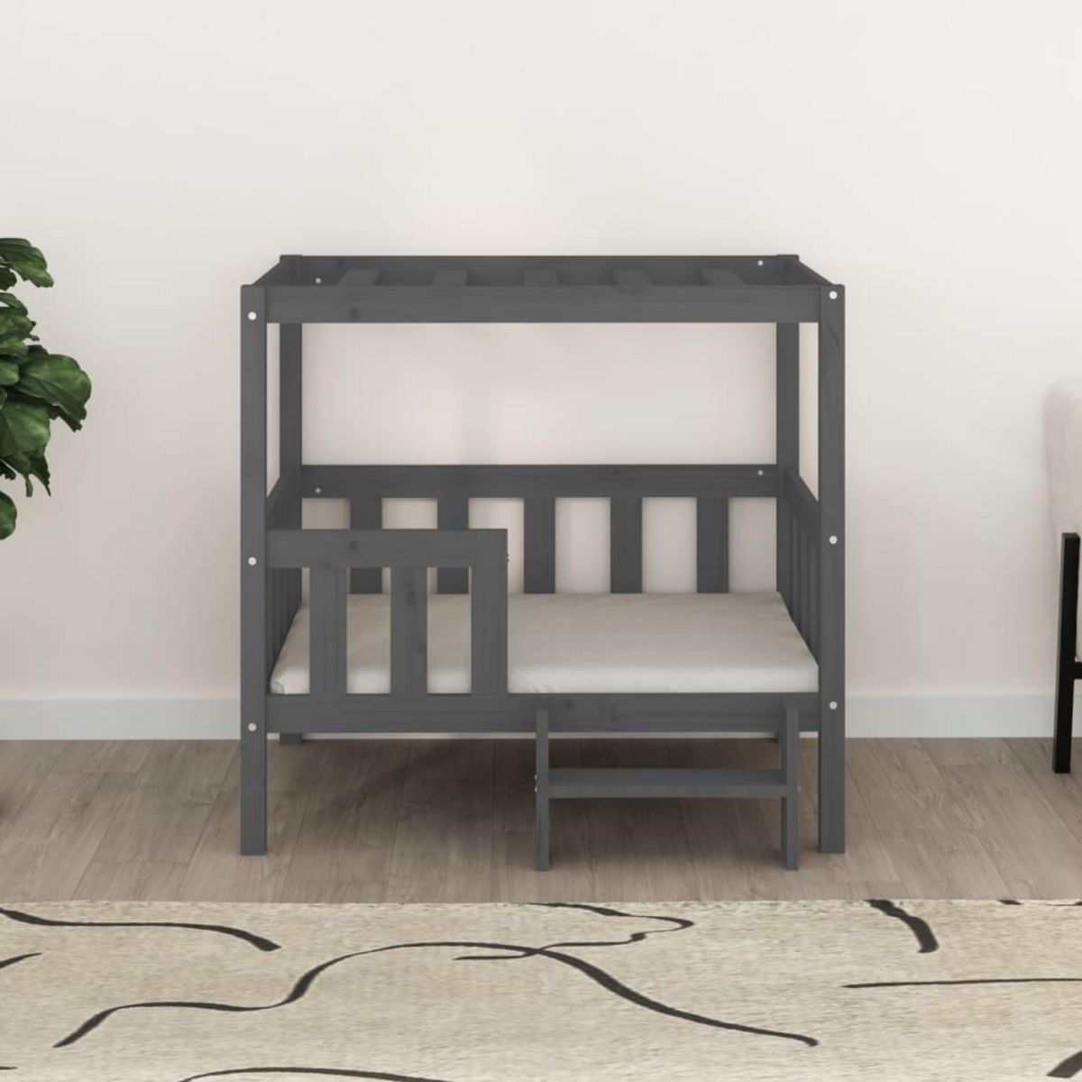 VIDAXL Lit pour chien Gris 95,5x73,5x90 cm Bois de pin solide