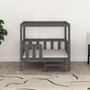 Voir la diapositive 3 : VIDAXL Lit pour chien Gris 95,5x73,5x90 cm Bois de pin solide