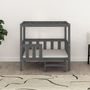 Voir la diapositive 3 : VIDAXL Lit pour chien Gris 95,5x73,5x90 cm Bois de pin solide