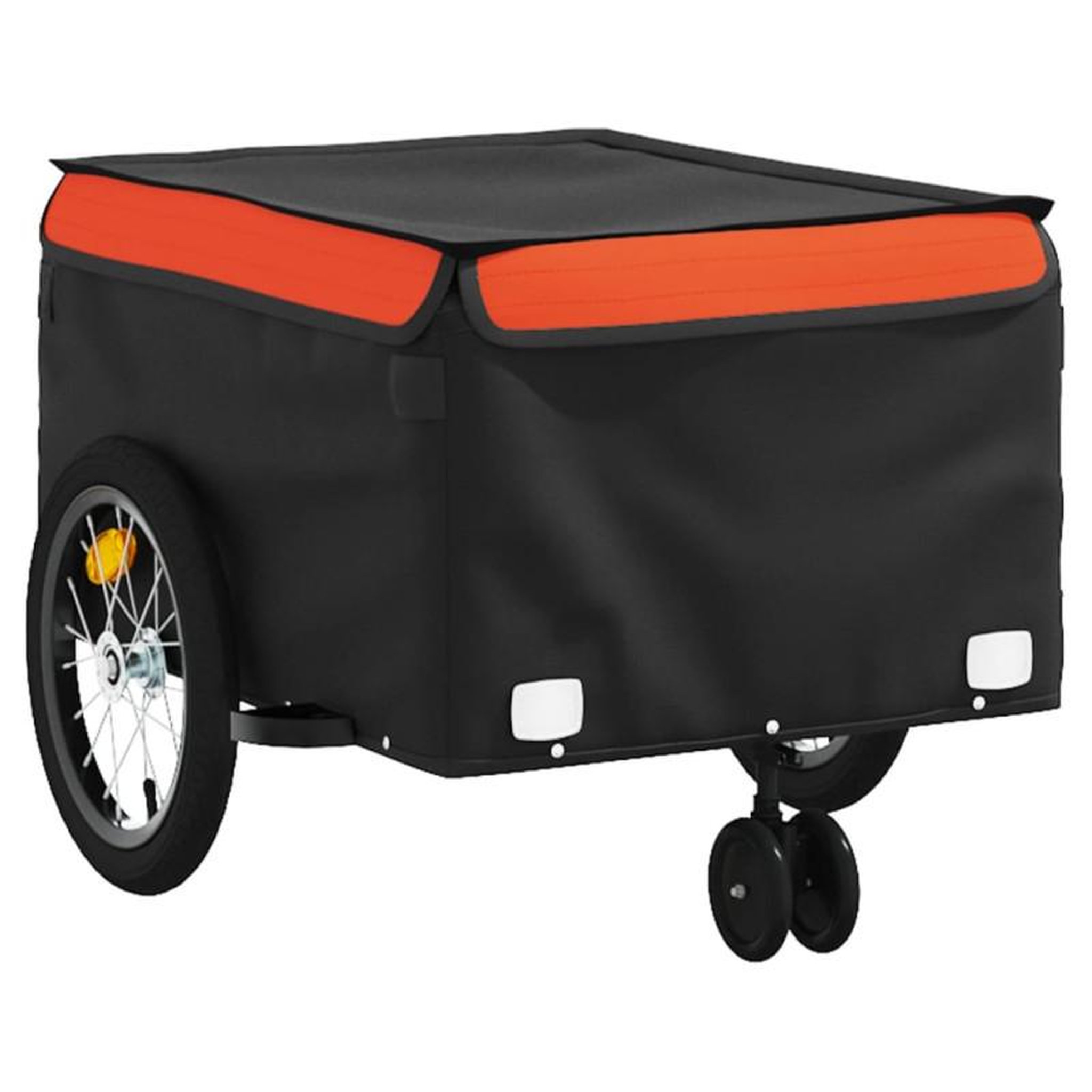 Voir la diapositive 4 : VIDAXL Remorque de vélo noir et orange 45 kg fer