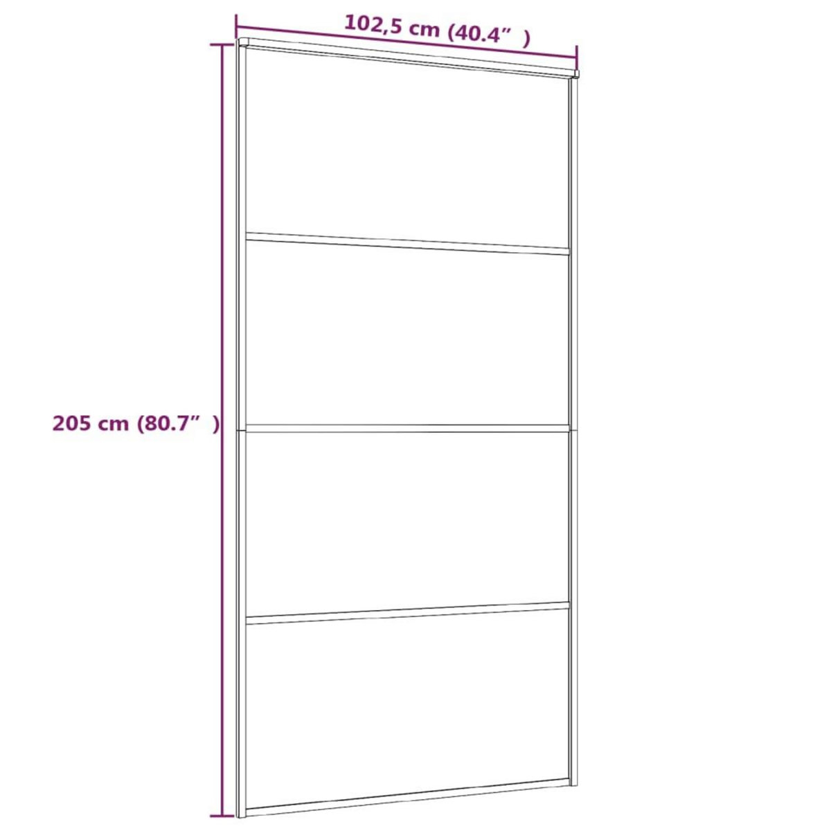 VIDAXL Porte coulissante Verre ESG depoli aluminium 102,5x205 cm Noir