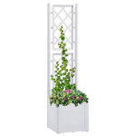 VIDAXL Lit sureleve de jardin et treillis et systeme d'arrosage Blanc