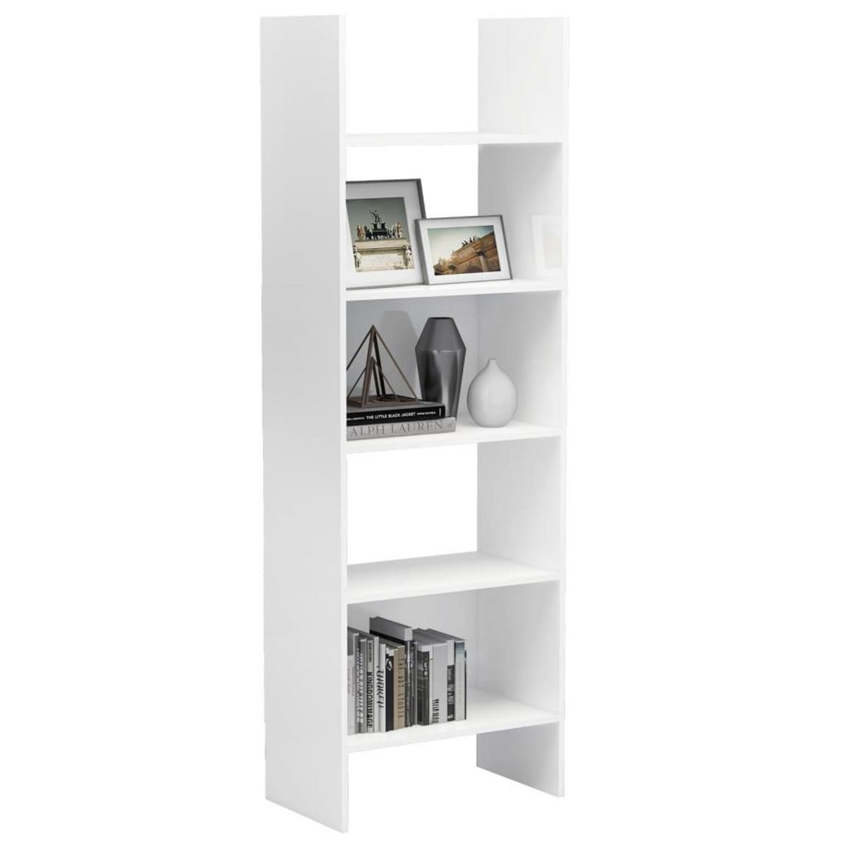 VIDAXL Bibliotheque Blanc brillant 60x35x180 cm Bois d'ingenierie