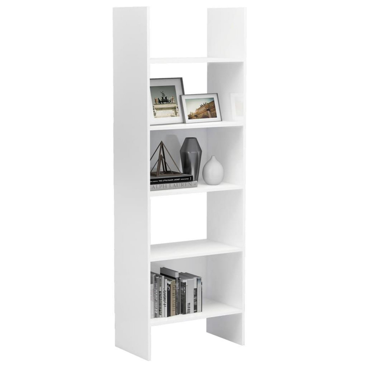 VIDAXL Bibliotheque Blanc brillant 60x35x180 cm Bois d'ingenierie