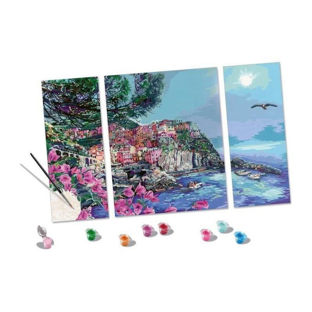 RAVENSBURGER CreArt 80x50 cm - Triptyque - 5 terres - Série Numéro d'art Tryptique - 00023529 - Des 12 ans