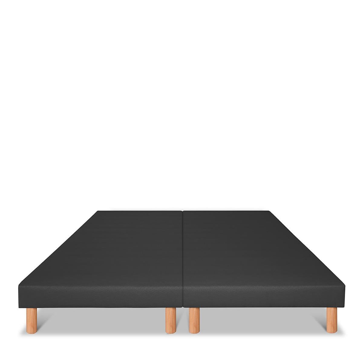 BELLECOUR BELLECOUR LITERIE | Jeu de 2 sommiers tapissiers CAPUCINE | Epaisseur 13 cm | Gris anthracite (pieds inclus)