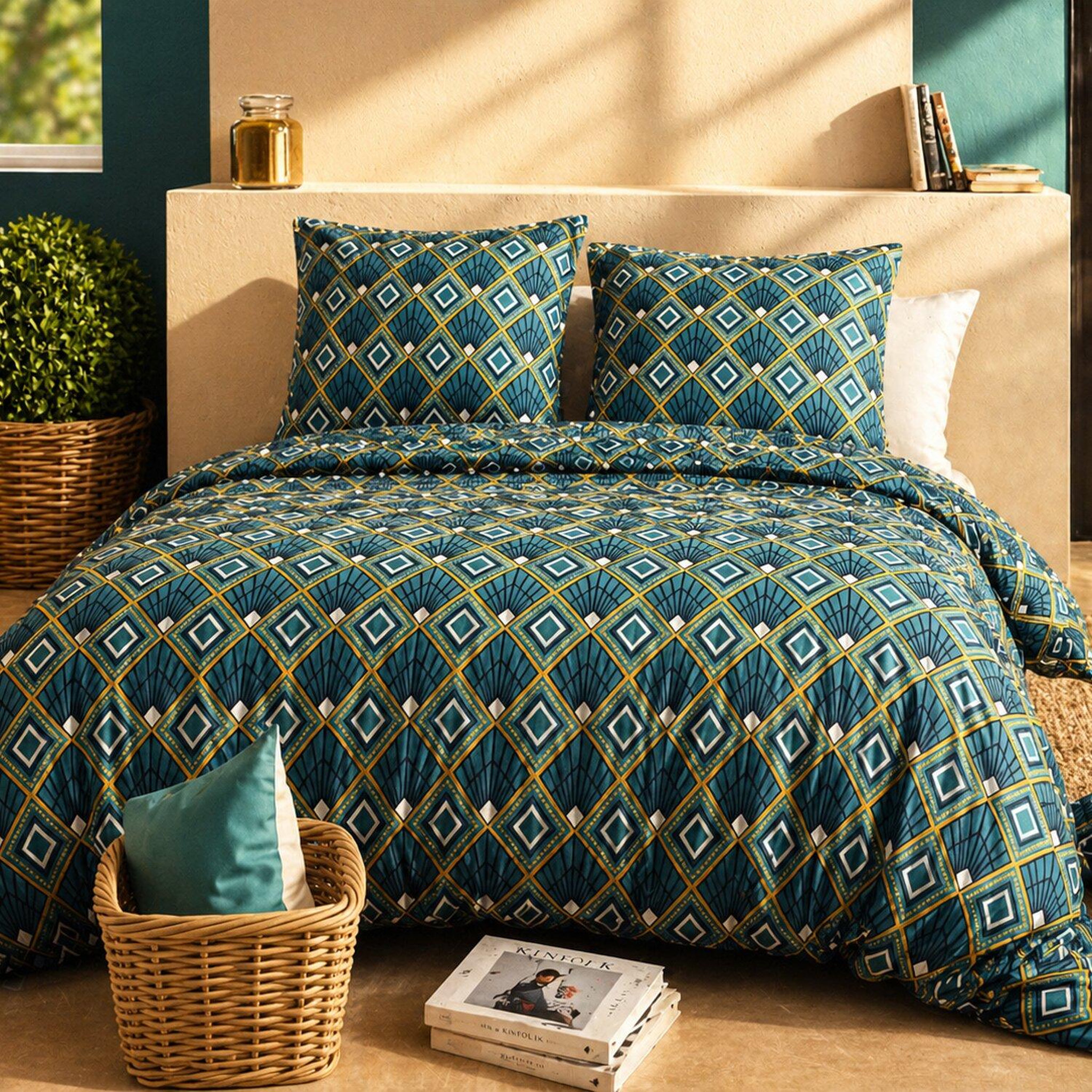 Voir la diapositive 2 : ATELIER DU COTON Parure housse de couette 100% coton 57fils triska