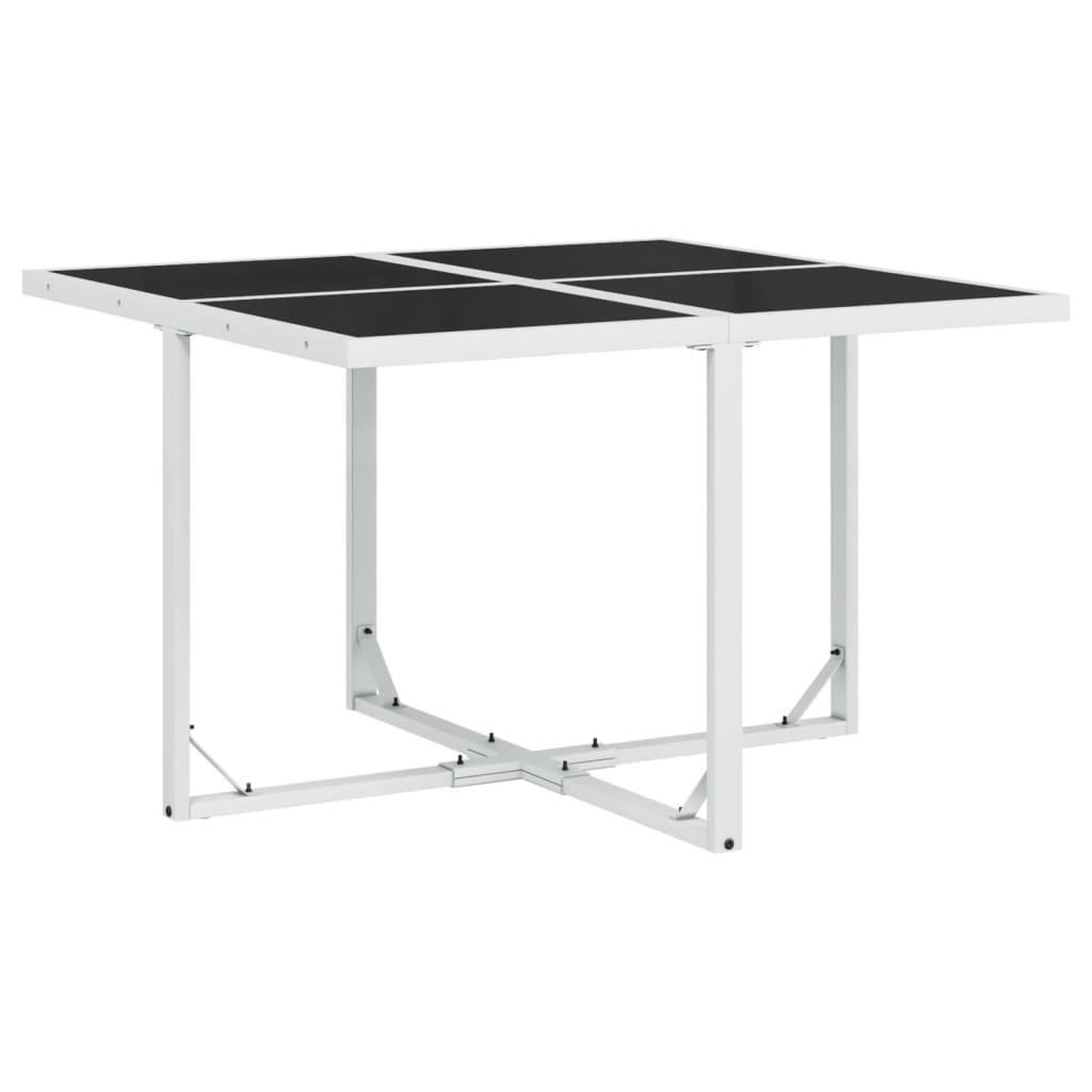 Voir la diapositive 3 : VIDAXL Ensemble a manger de jardin avec coussins 5 pcs blanc textilene