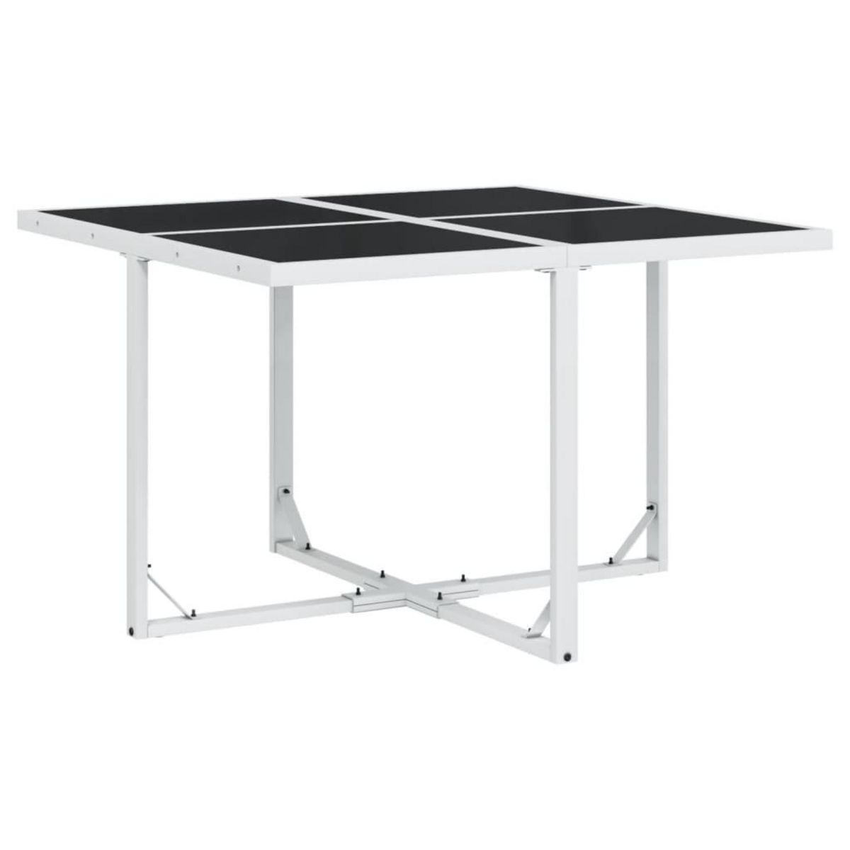 VIDAXL Ensemble a manger de jardin avec coussins 5 pcs blanc textilene