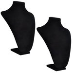 VIDAXL Presentoir buste d'exposition pour colliers en flanelle 2 pcs