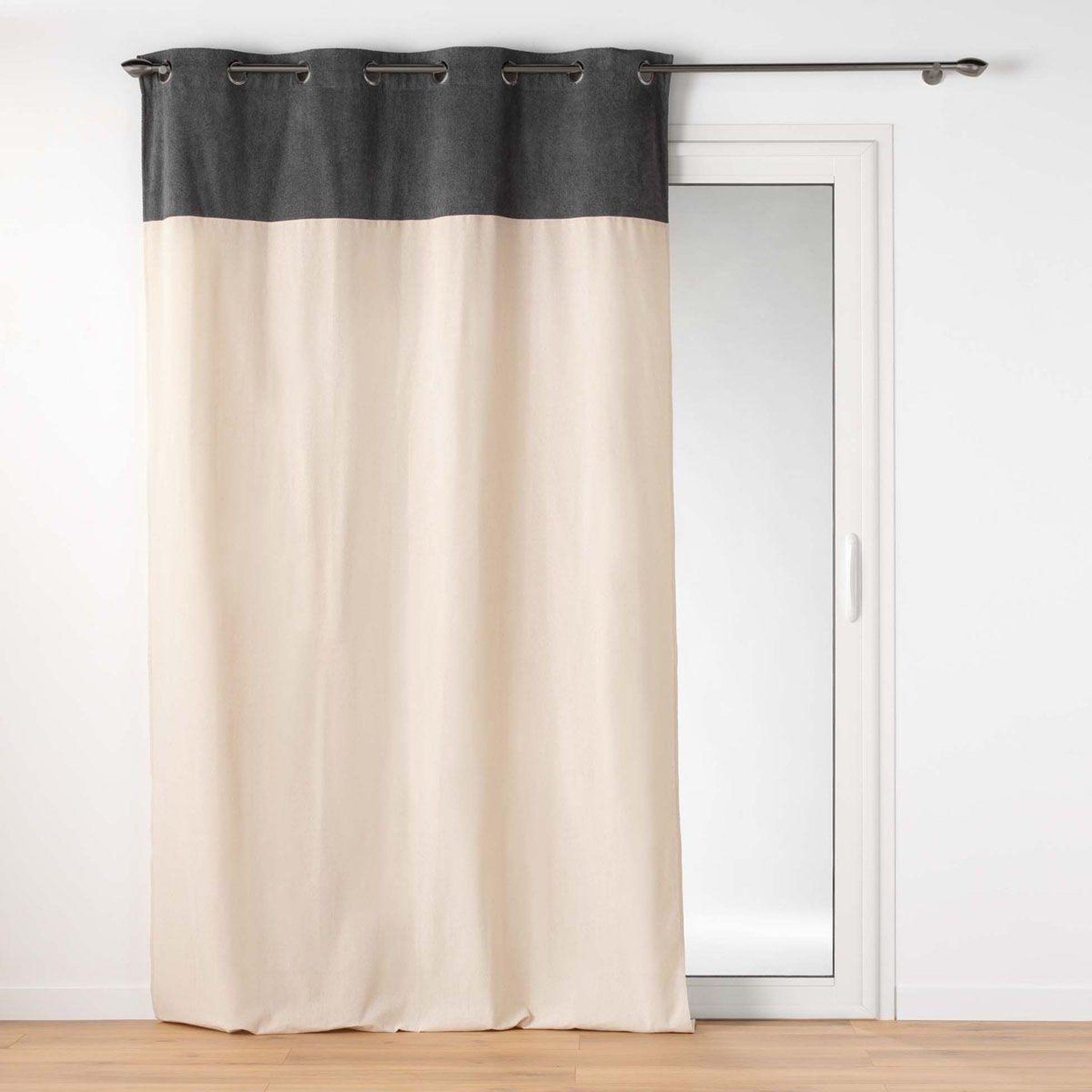 Douceur d'Intérieur Rideau à œillets bouclette  tessa  140x240cm anthracite