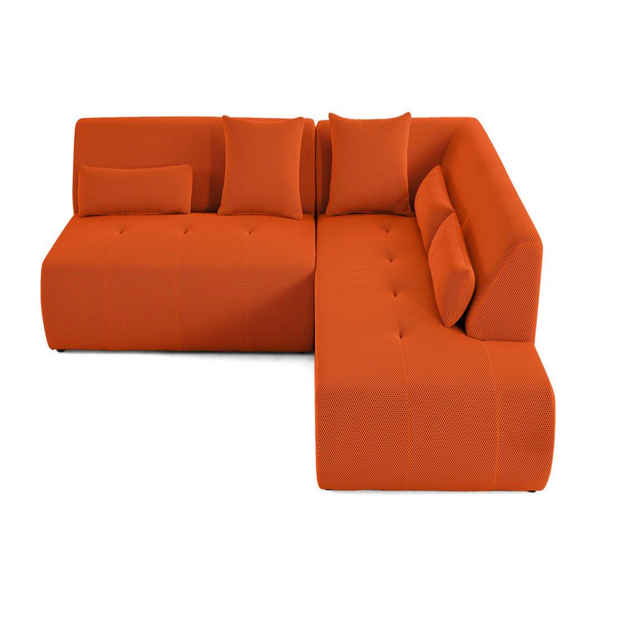 Voir la diapositive 6 : LISA DESIGN Onyx - canapé modulable d'angle droit 5 places - en tissu mailles 3d