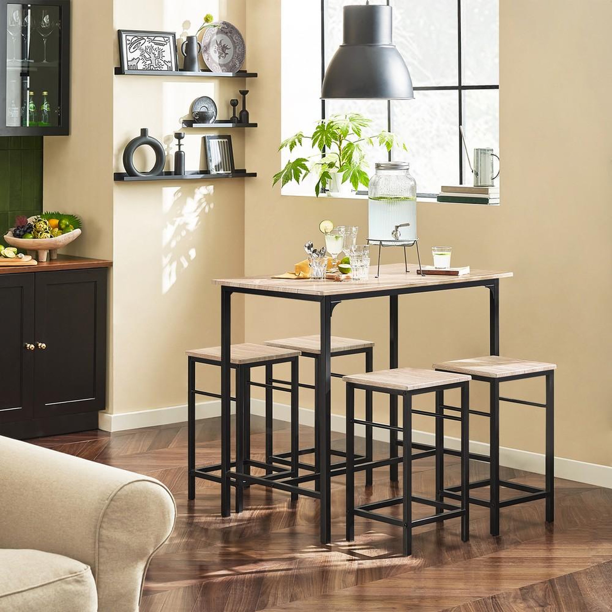 Voir la diapositive 2 : SOBUY SoBuy - Ensemble Table Et 4 Tabourets - Industriel - OGT11