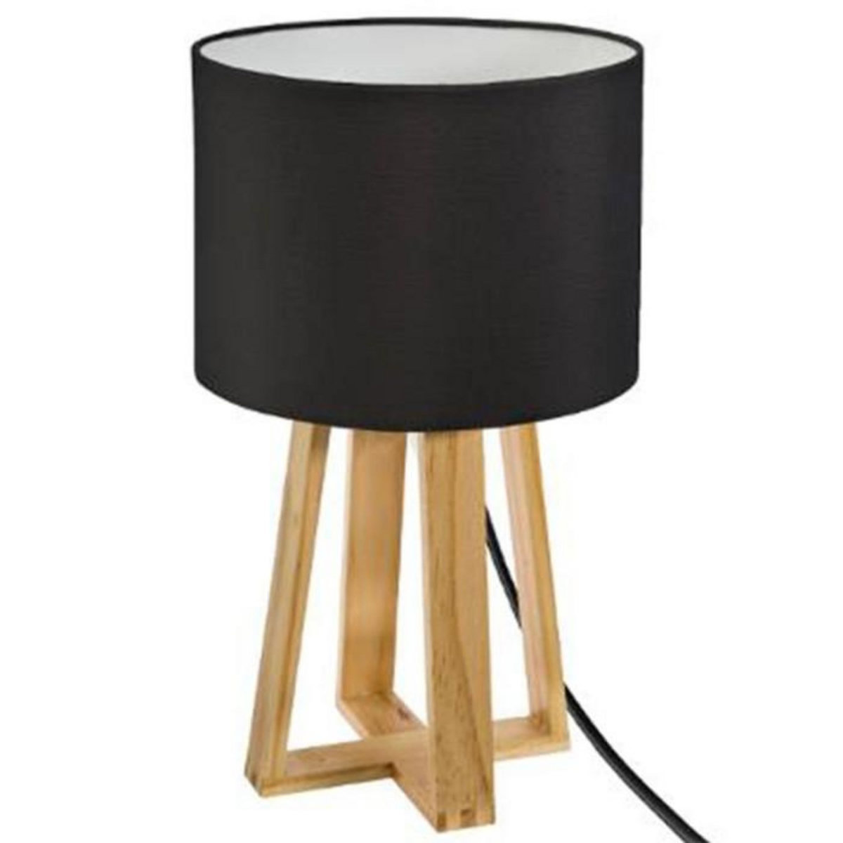 ATMOSPHERA Lampe à Poser en Bois  Scandinave  34cm Noir