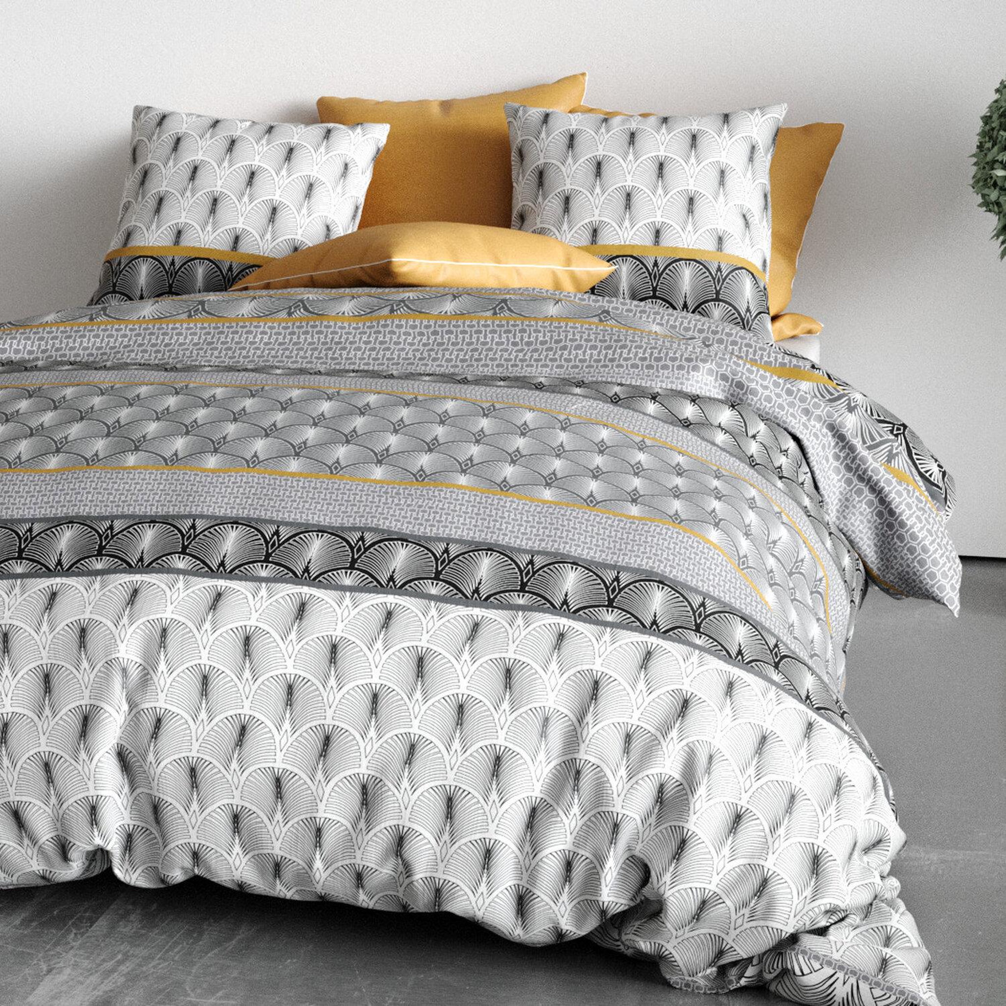 Voir la diapositive 3 : Les Ateliers du Linge Parure housse de couette sakigold