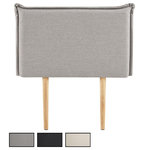 IDIMEX Tête de lit NERINA 90 sur pieds, en tissu. Coloris disponibles : Beige, Noir, Gris