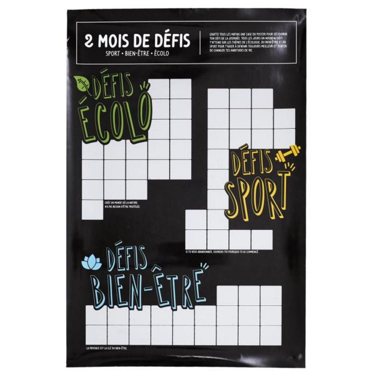 Paris Prix Carte à Gratter  2 Mois de Défis  40x60cm Noir