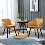 Voir la diapositive 2 : HOMCOM Chaises de visiteur design scandinave - lot de 2 chaises - pieds effilés bois noir - assise dossier accoudoirs ergonomiques velours moutarde