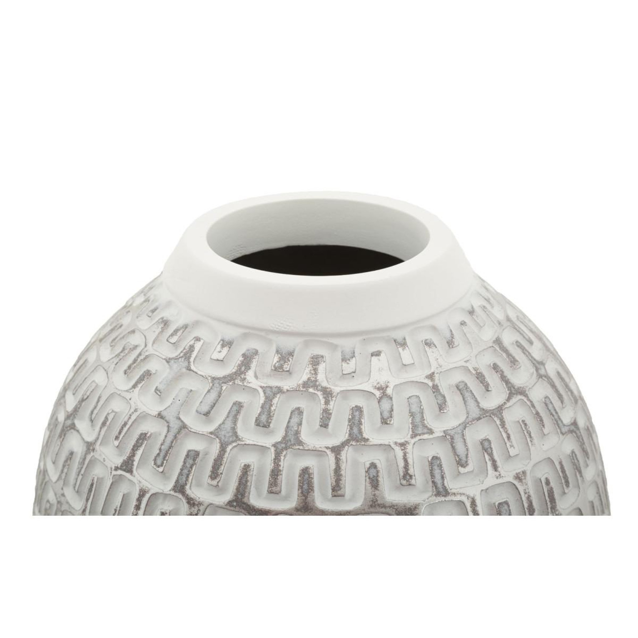 Voir la diapositive 4 : Paris Prix Vase déco en résine  wave  43cm blanc