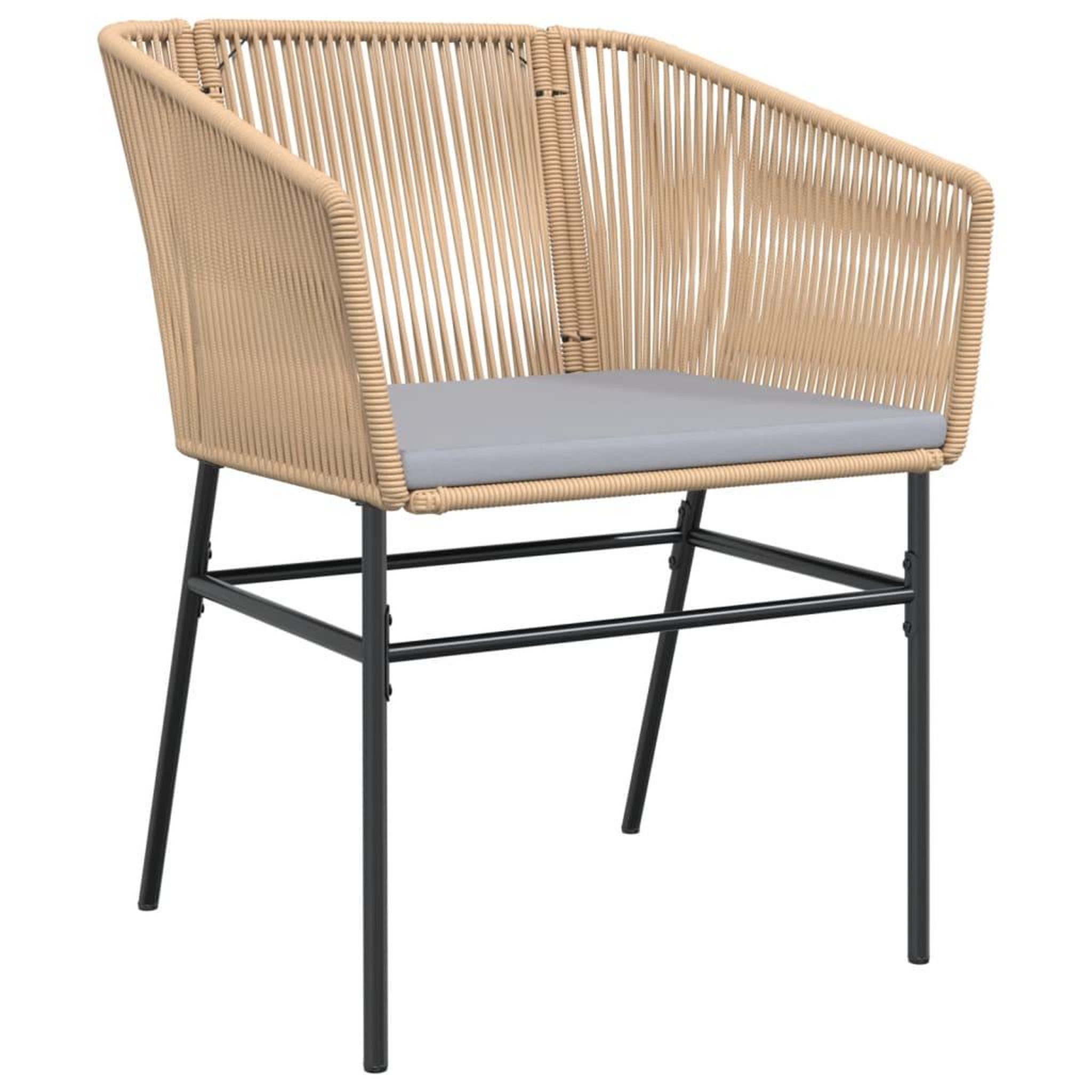 Voir la diapositive 4 : VIDAXL Chaises de jardin lot de 2 et coussins marron rotin