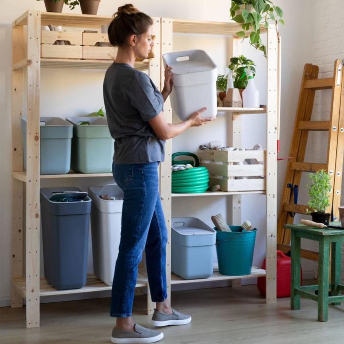 CURVER Curver Poubelle Ready to Collect 20 L Bleu clair